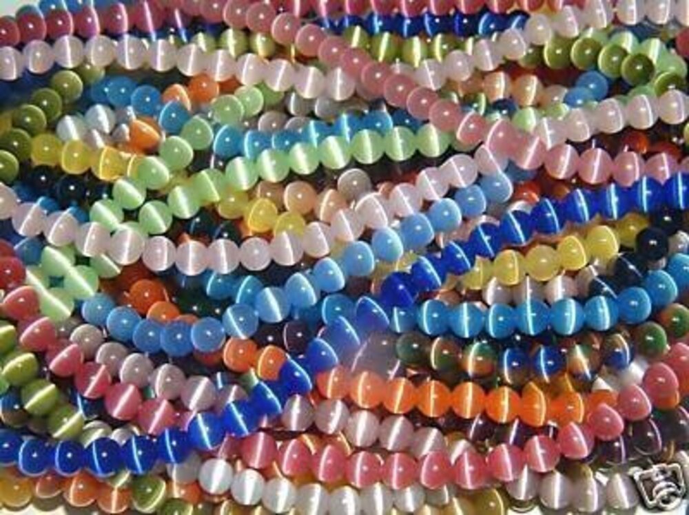 7782 4mm Cat's Eye Bead Strands Grade "A" Fiber Optic, 32 Colors to Choose